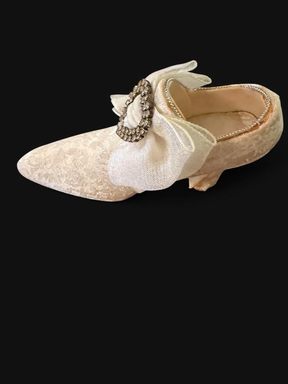Vintage Cream Mini Shoe Figurine Decor